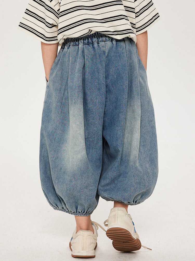 Children's Clothing Boy Summer Thin Jeans Bloomers Korean Children's Pants