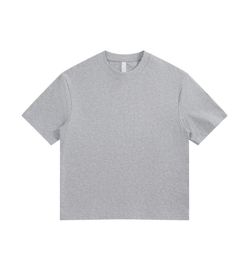 Children's Cotton Loose Shoulder Short-sleeved Solid Color Heavy Clothing Fashion Sports Children's T-shirt