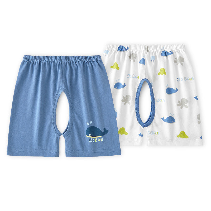 Children's Cotton Thin Summer Shorts Open Fork Children's Pants