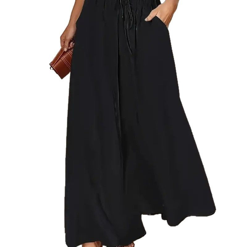 Cool Polka Dot Printed Long Culottes Casual Pants