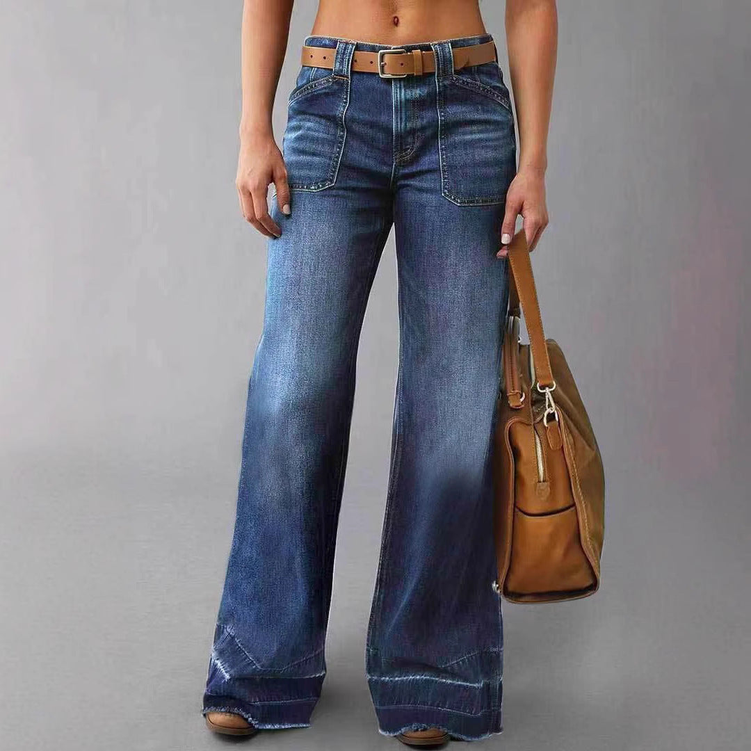 Women's Retro High Waist Straight Loose Slimming Women's Jeans