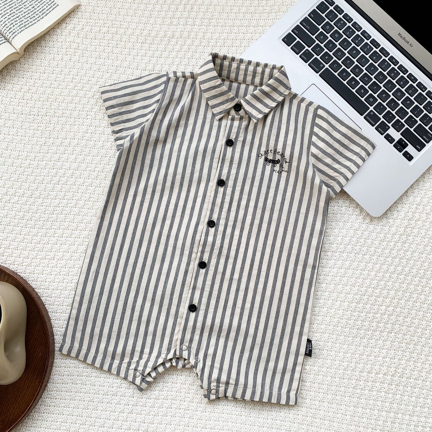 Children's Infant Short-sleeved Romper Summer Boy's Shirt Jumpsuit, Climbing Suit