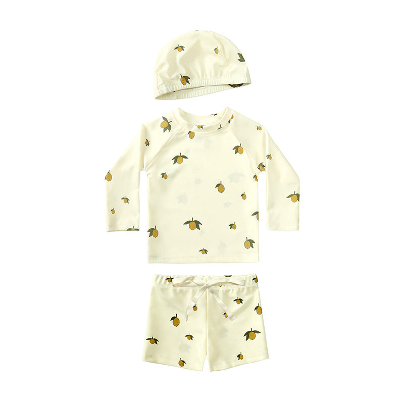 Children's Summer Long Sleeve Split Style Swimsuit Boys Boy Sun Protective Children's Suit