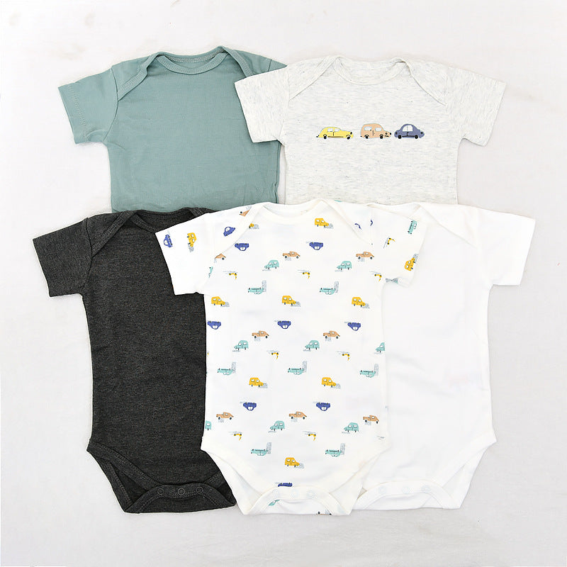 Class Jumpsuit Pure Cotton Summer Short-sleeved Clothes Born Thin Jumpsuit, Climbing Suit