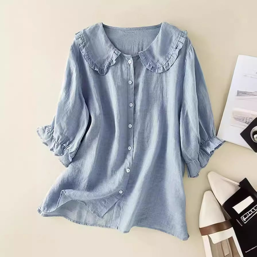 Women's Loose Shirt Design Cotton Linen Summer Clothing