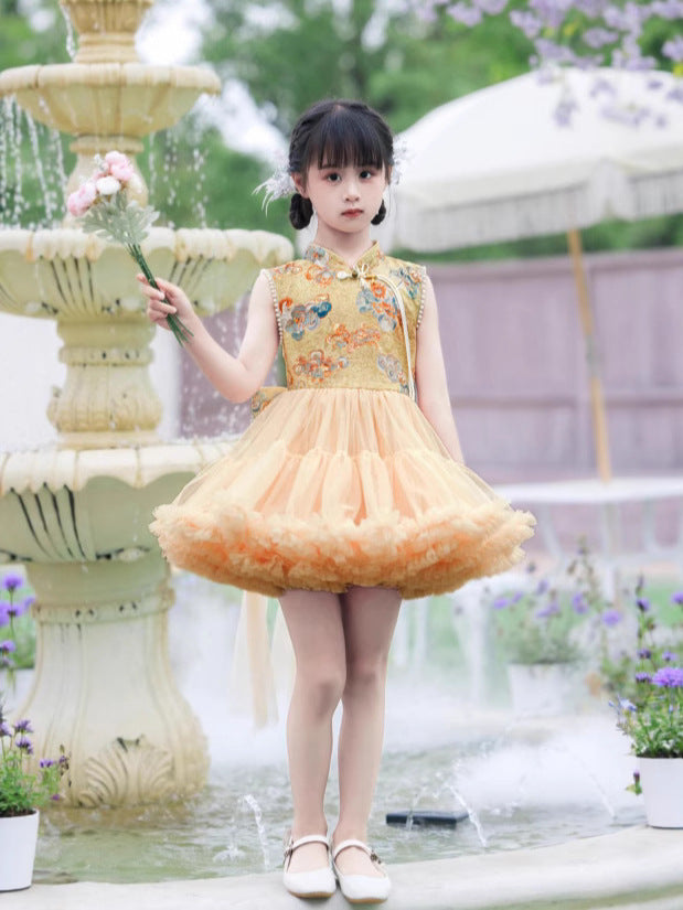 Sudden Skirt Summer Chinese Style Breathable Short Sleeve Fashionable Children's Dress