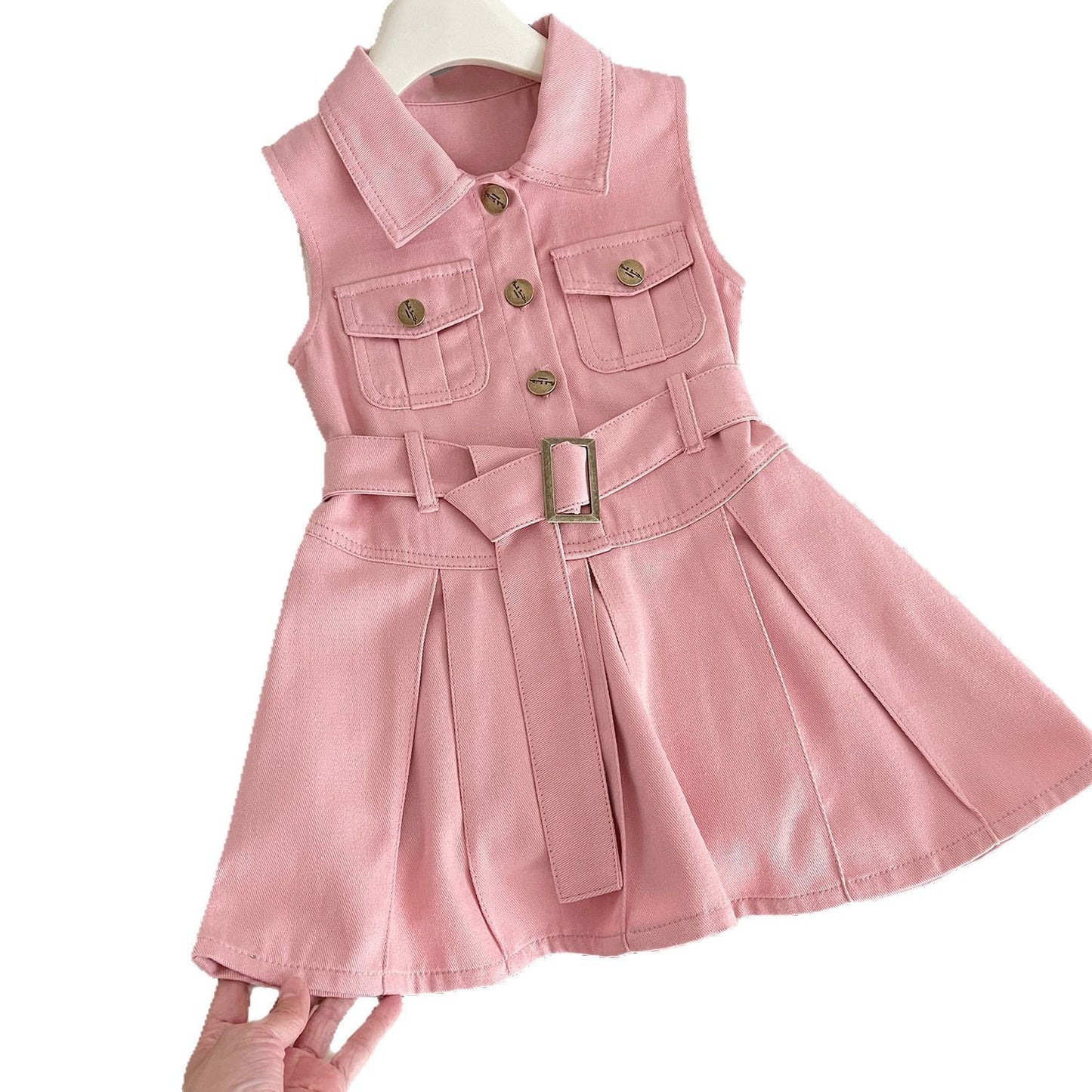 Korean Style Sleeveless Western Slim Fit Children's Dress