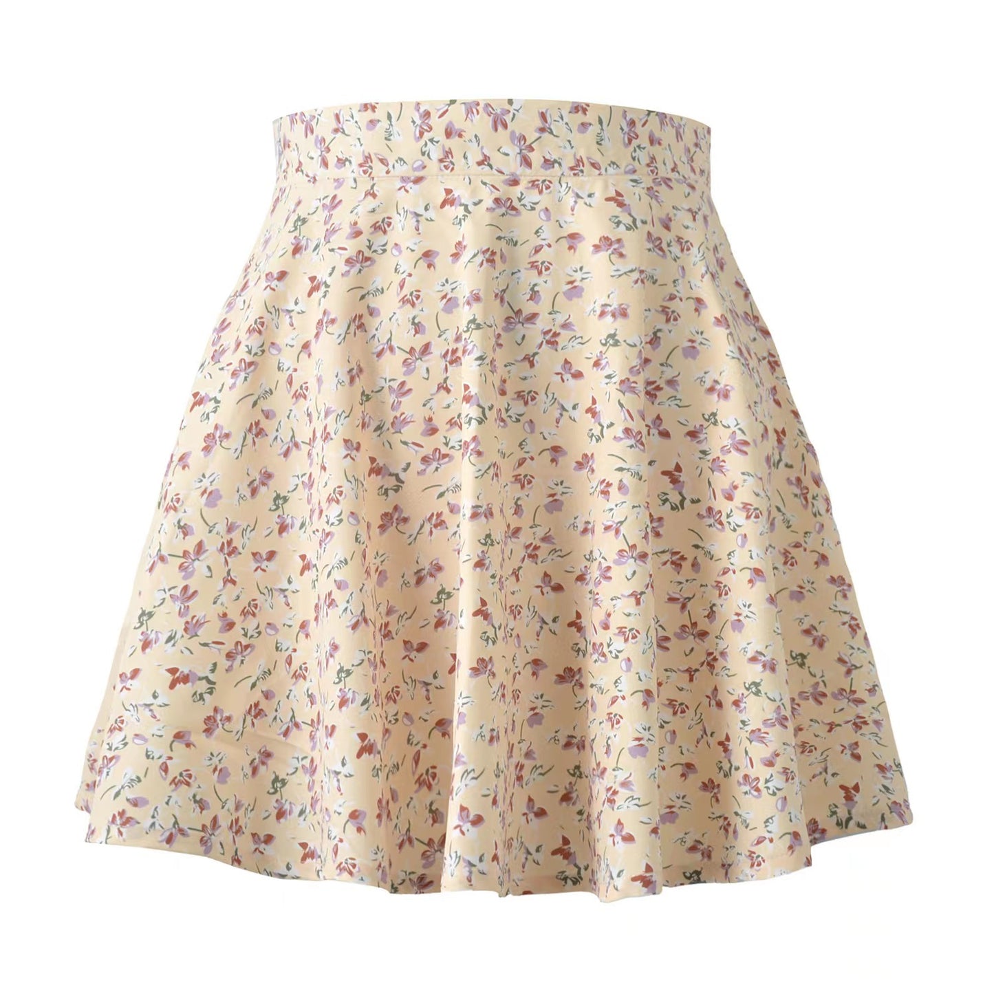 Women's Summer Floral High Waist Chiffon Umbrella Skirts