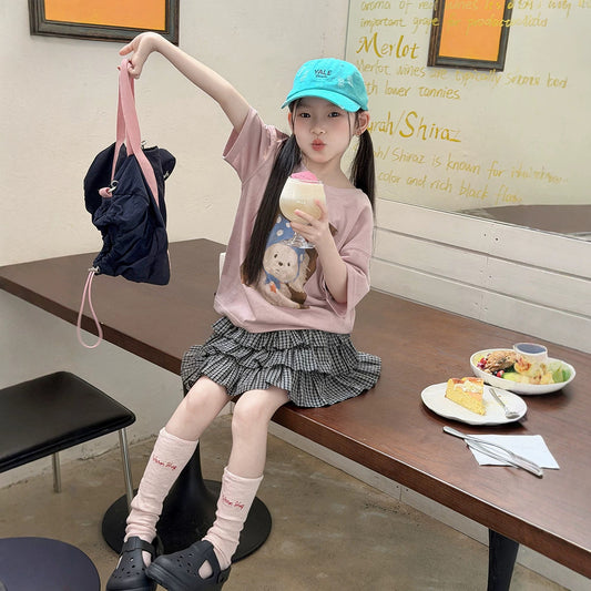 Children's Style Half Sleeve Cotton Cool Lightweight Breathable Top Cartoon Children's T-shirt