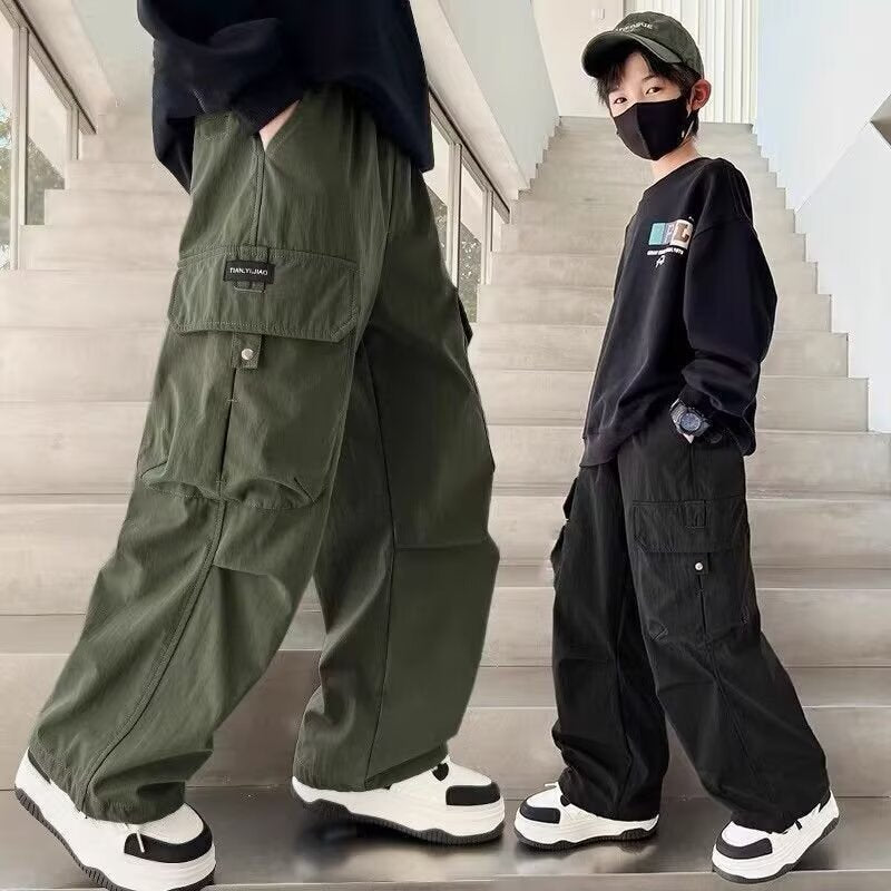 Boys Cargo Medium Large Loose Casual Summer Fashionable Children's Pants