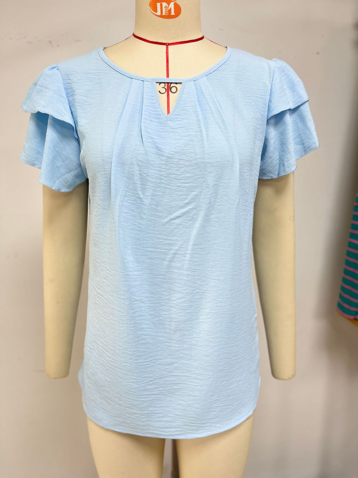 Women's Solid Color Sleeve Loose T-shirt For Lace Shirt, Chiffon Shirt