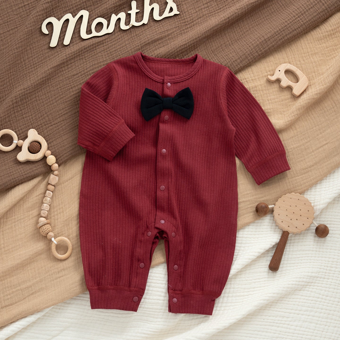 Four Jumpsuit Born Red First Month Old Days Clothes Jumpsuit, Climbing Suit