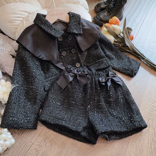 Children's Classic Style Fashionable Temperament Woolen Woven Two-piece Fashion Children's Suit