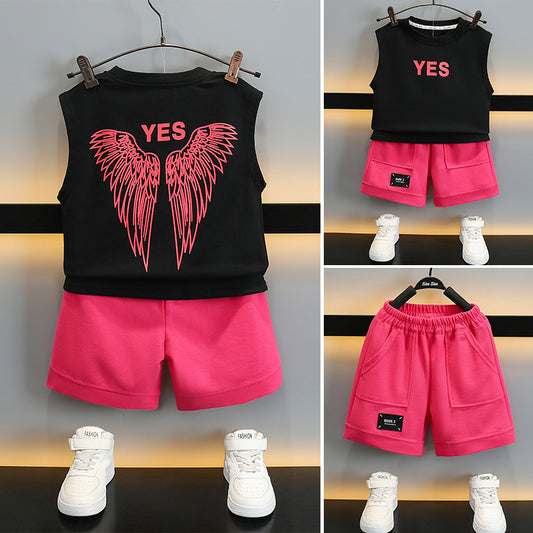 Children's Vest Set Cool Handsome Sleeveless Two-piece Thin Children's Suit