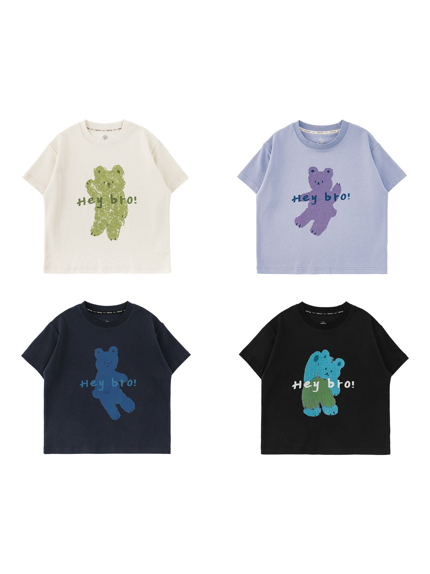 Boy's Cartoon Bear Printed Short-sleeved Summer Childlike Cute Loose Children's T-shirt