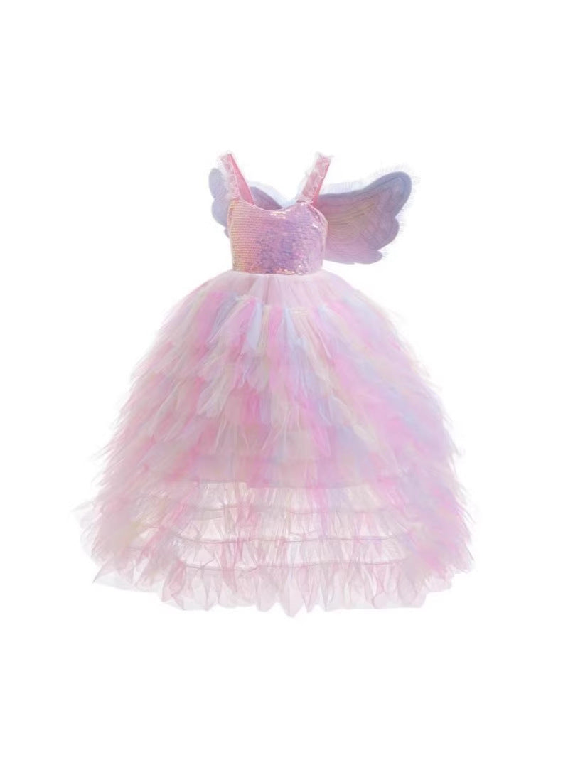 Children's Princess Summer Wings Cake Camisole Gown Children's Dress