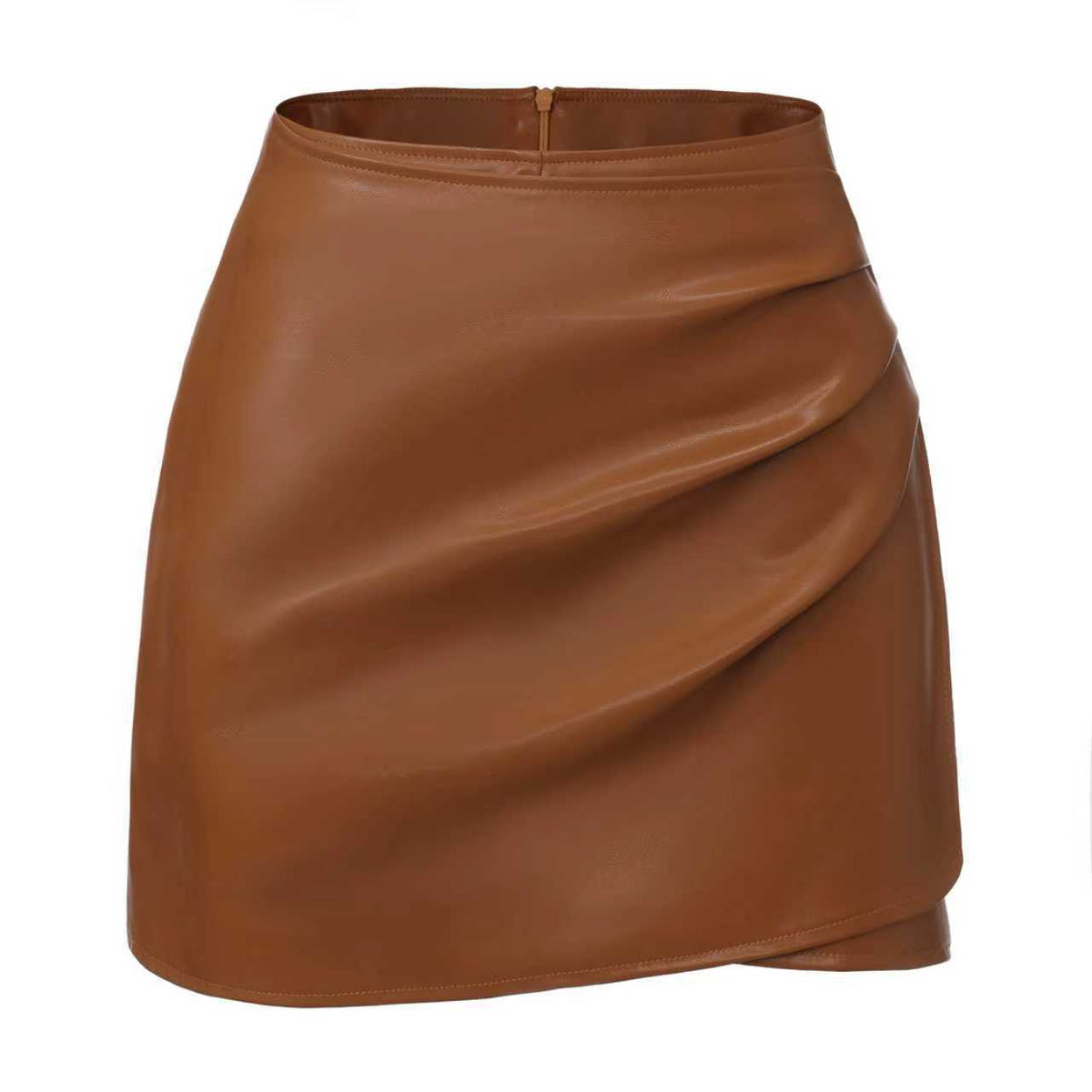 Women's Waist Zipper American Quality Sexy Leather Skirt