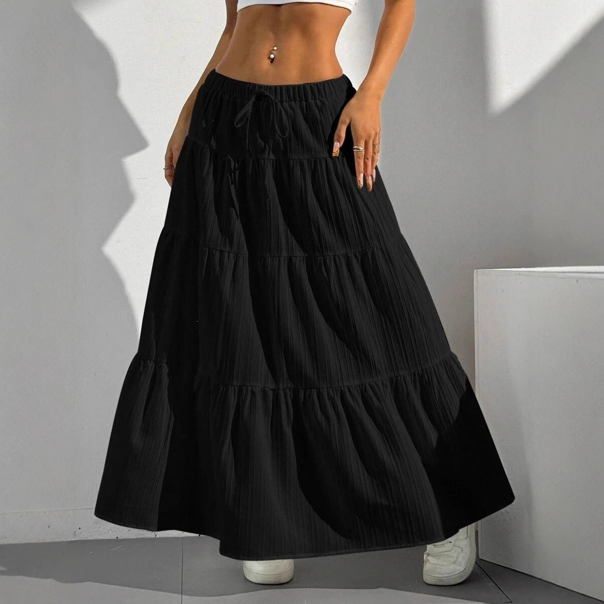 Women's Stitching Large Swing Loose Long Dress Plus Size