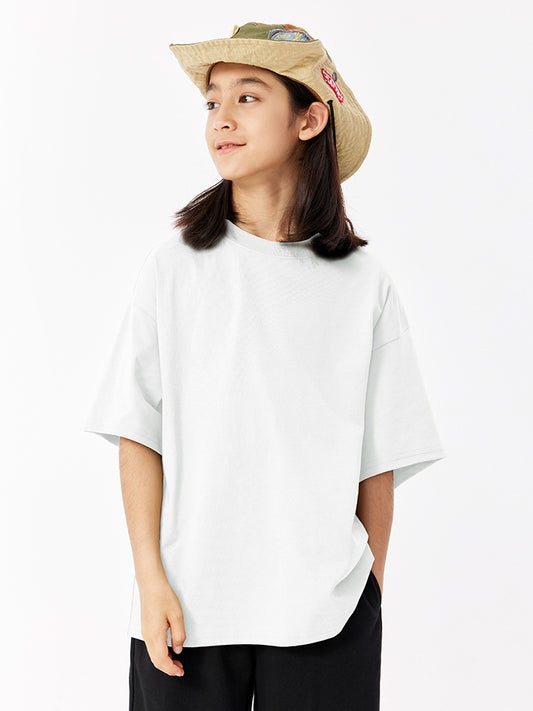 Children's Cool Feeling Boys Solid Color Short-sleeved Sun Protection Children's T-shirt