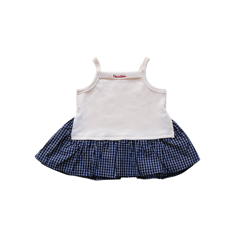 Children's Two-piece Skirts Summer Cool Breathable Strap Top Children's T-shirt