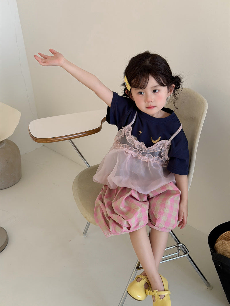 Children's Maida Summer Korean Style Cartoon Cute Star Moon Children's T-shirt