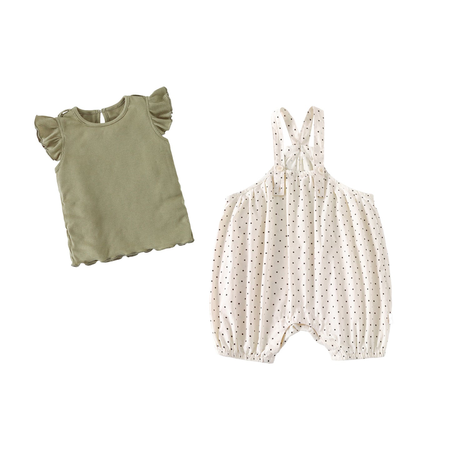 Children's Summer Jumpsuit For Fashionable Polka Dot Cute Infant Class Suspender Children's Suit