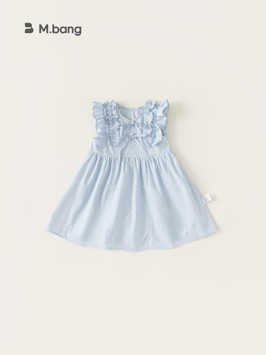 Children's Clothing Bow Floral Summer Skirt Vest Children's Dress
