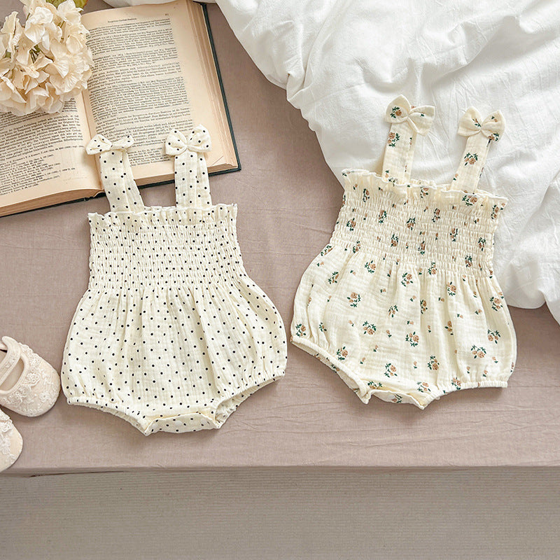 Babies Summer Clothing Fashionable Floral Sweet Princess Romper Going Out Jumpsuit, Climbing Suit