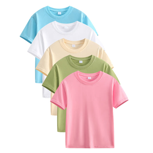 Children's Short-sleeved Summer Kindergarten Half-sleeved Shirt Solid Children's T-shirt