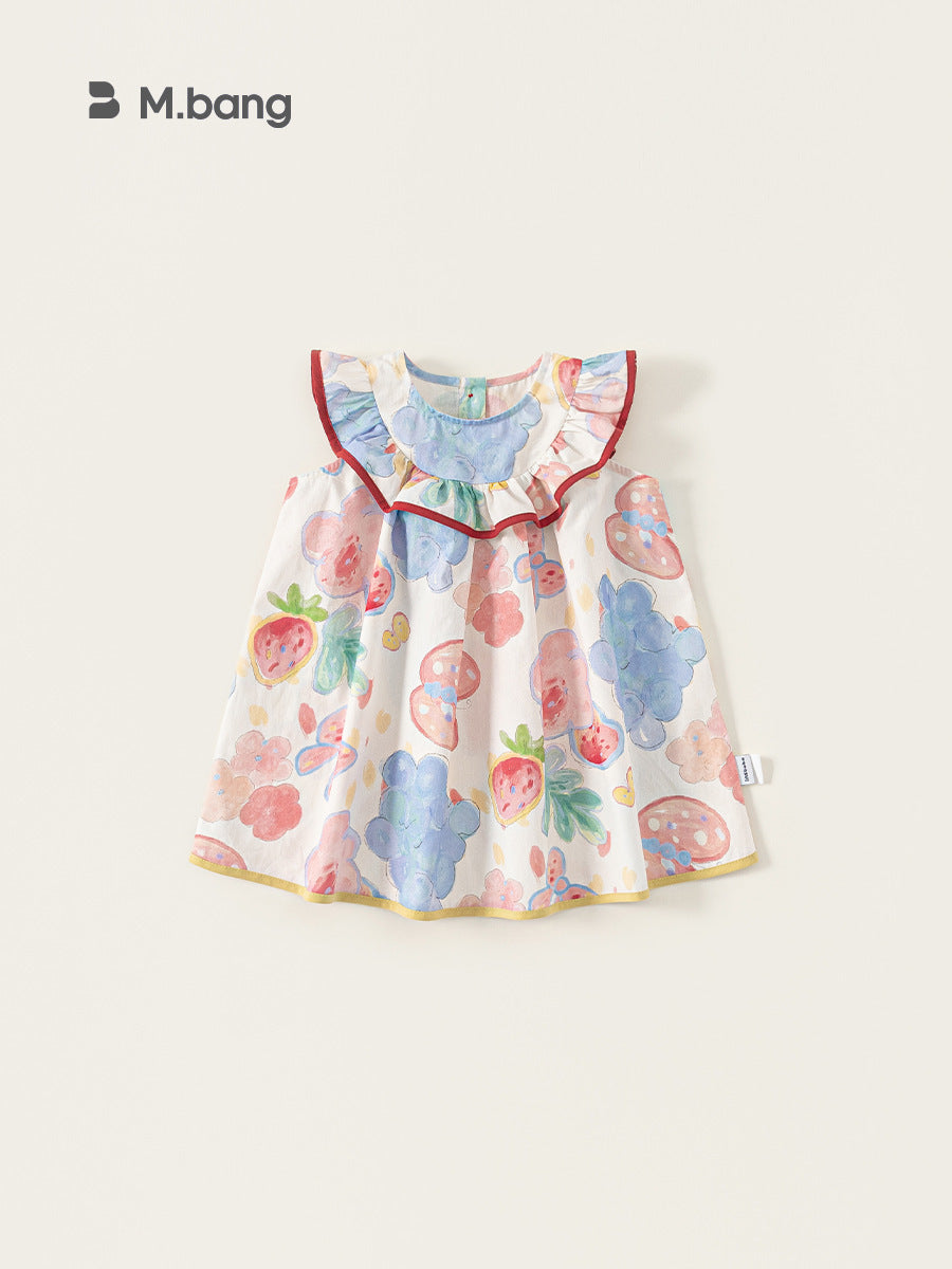 Summer Collection Floral A- Line Skirt Sweet Cotton Children's Dress