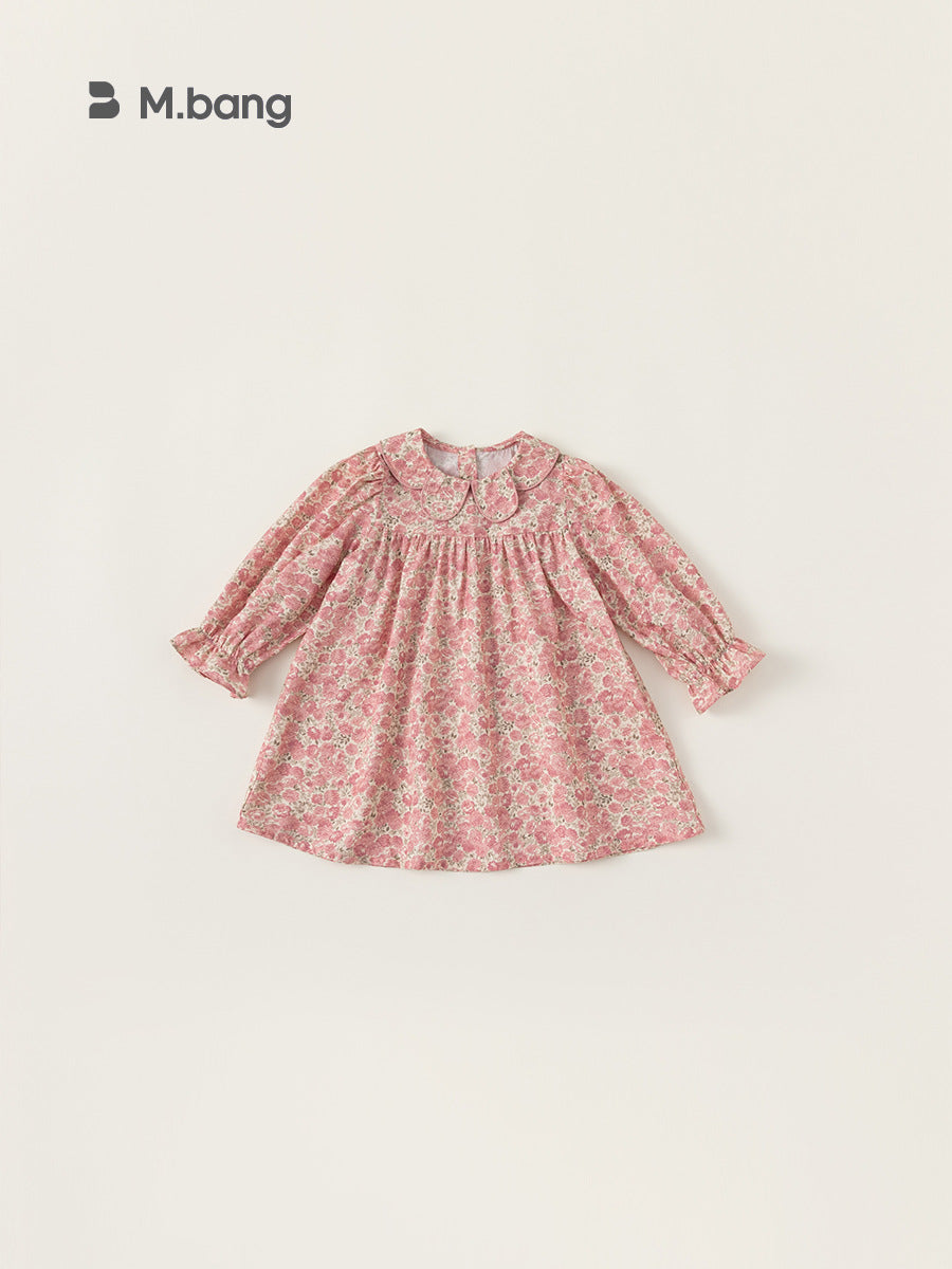 Children's Clothing Spring Clothes Floral Outing Doll Collar Long Sleeve Children's Dress