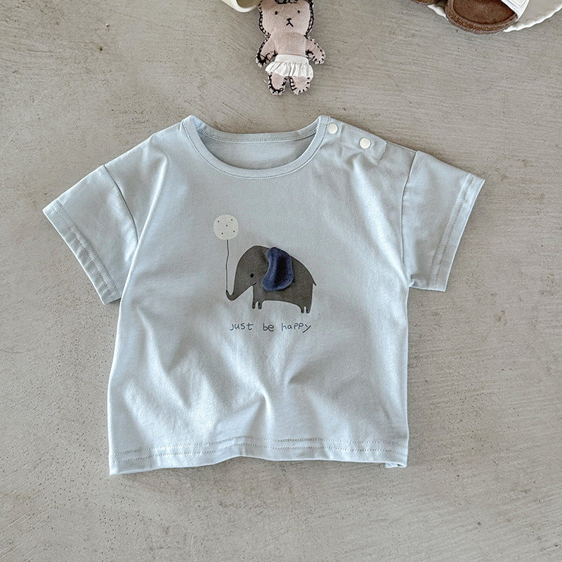 Summer Cartoon Bottoming Shirt Short-sleeved Clothes Thin Top Children's T-shirt