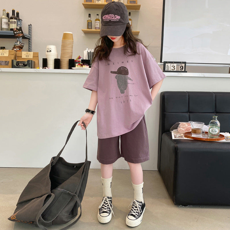 Children's Sports Two-piece Summer Western Style Short Sleeve Casual Children's Suit