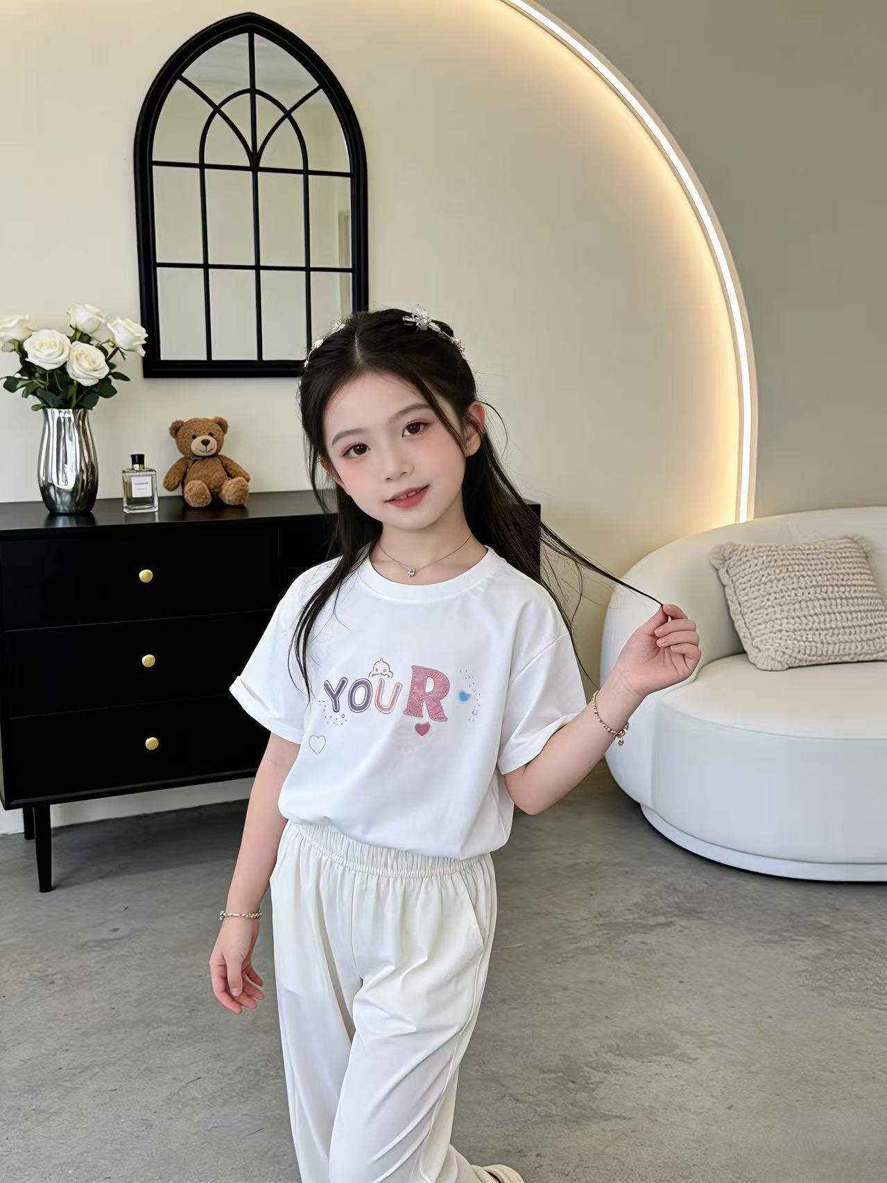 Children's Small Yellow Duck Clothing Short-sleeved Summer Middle Big Children's T-shirt