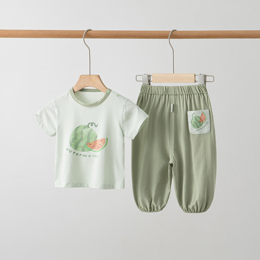 Short Sleeve Split Thin Fresh Fruit Children's Suit