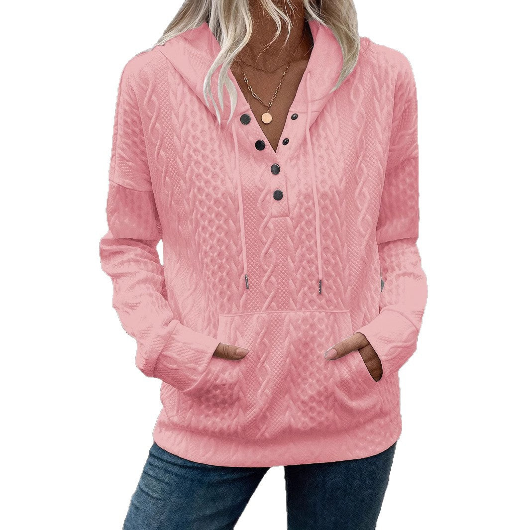 Classic Knitted Jacquard Long Sleeve Loose Blouse