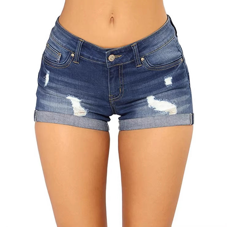 Women's Summer Denim Flanging Hot Tide Women's Jeans