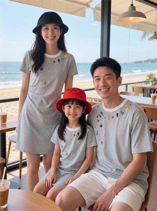 Family Of Three Or Four Korean Style Couple Fashion Mother Parent-child Outfit