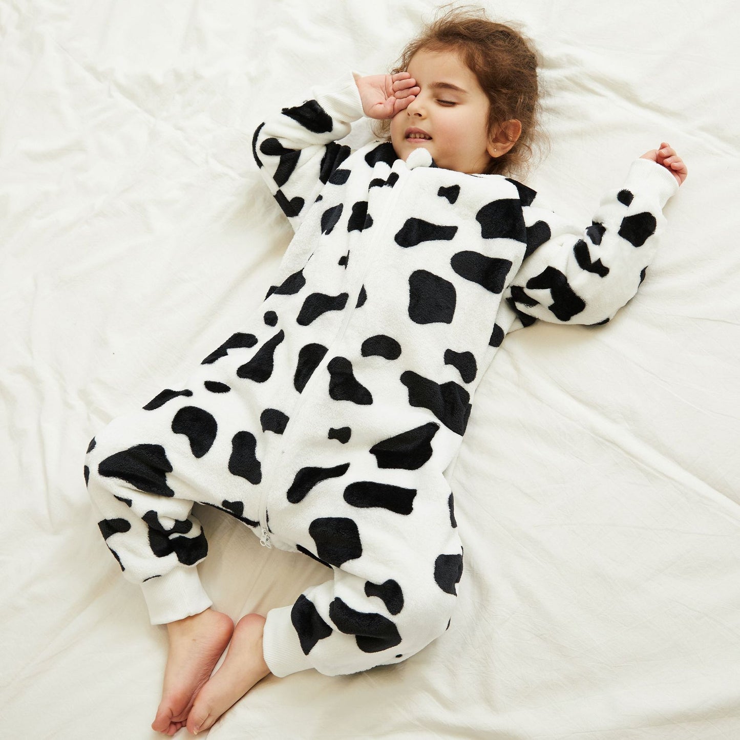Children's One-piece Pajamas Flannel Cartoon Christmas Clothing Sleeping Jumpsuit, Climbing Suit