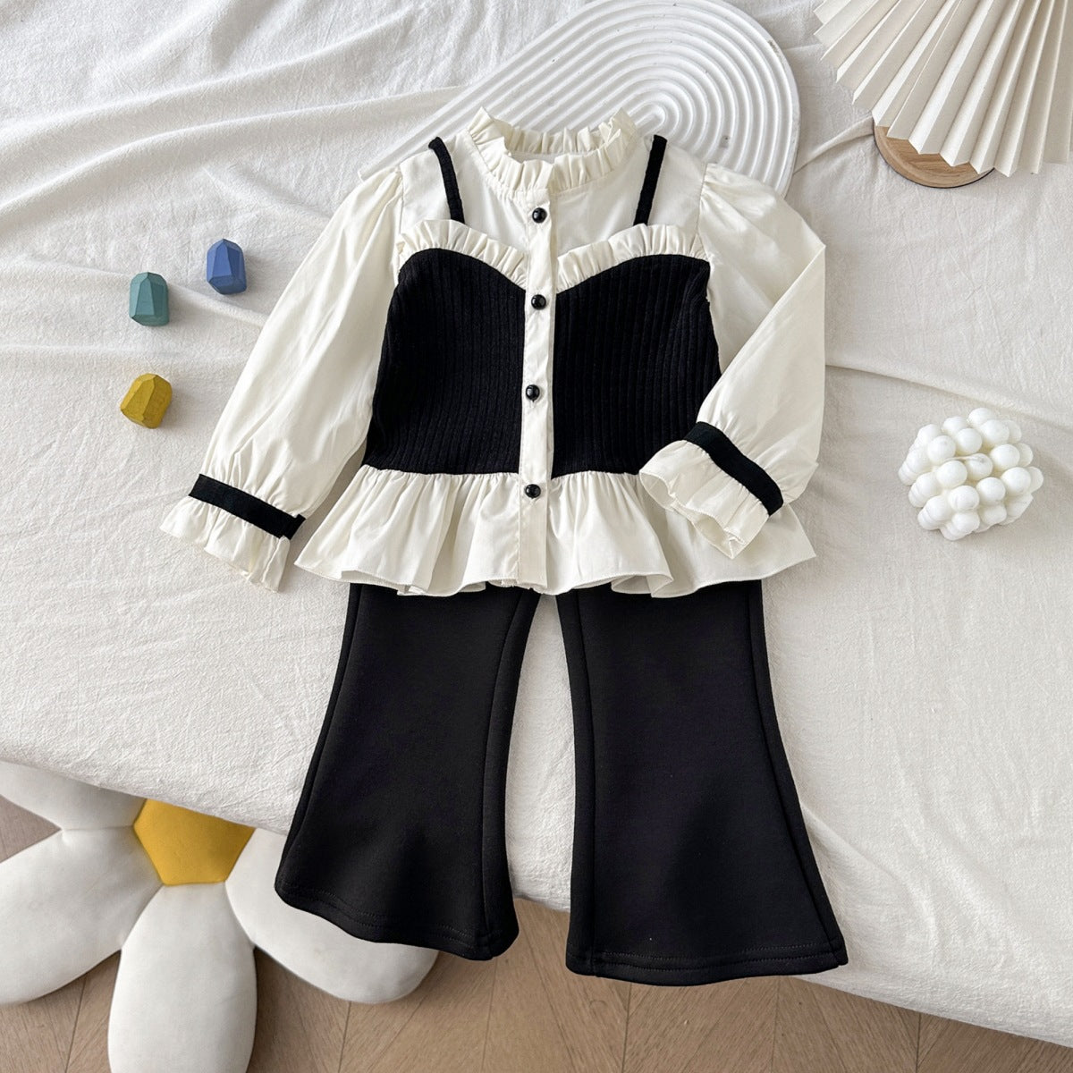 Children's Fashion Spring Clothing Elegant Thousand Gold Classic Shirt Children's Suit