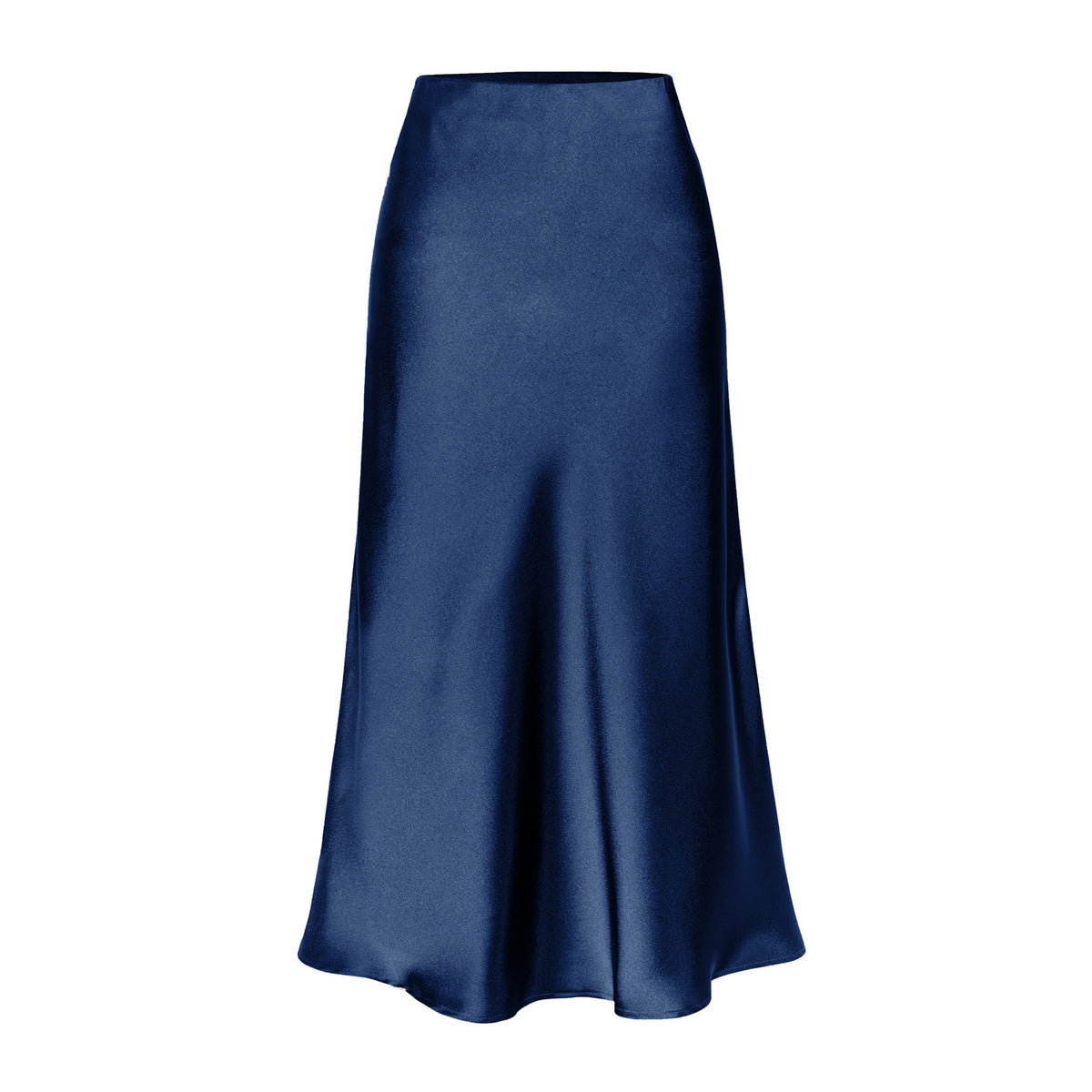 Women's Quality Acetate Satin Elastic Waist Pure Color Skirt