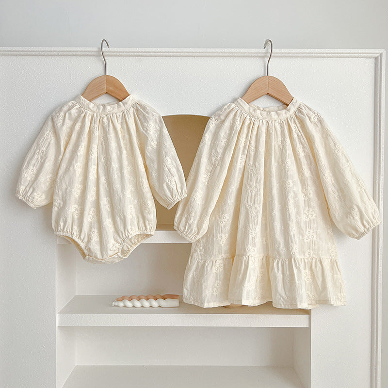 Children's Clothing French Embroidery Temperament Princess Romper Sisters Children's Dress