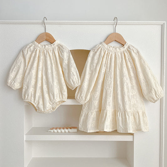 Children's Clothing French Embroidery Temperament Princess Romper Sisters Children's Dress