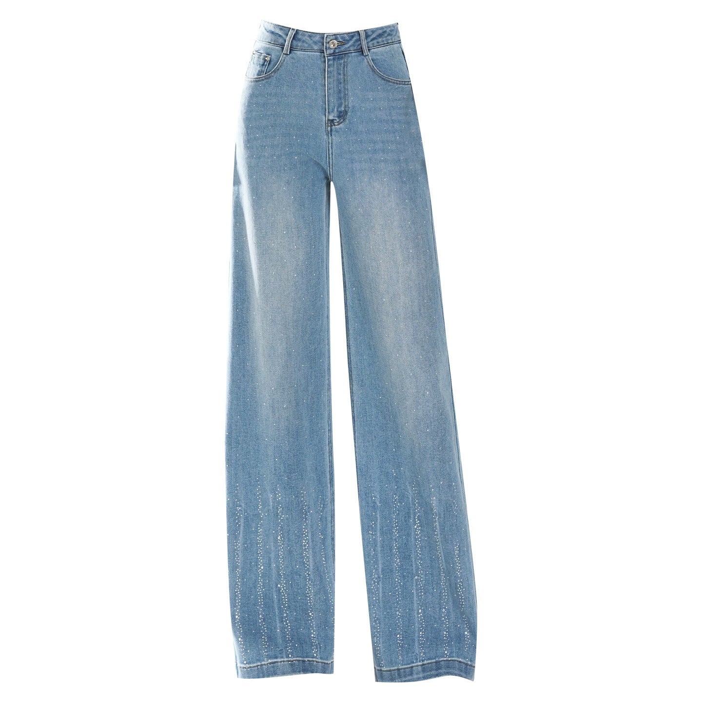 Women's Slimming Rhinestone Korean Style Lazy Wide Pants