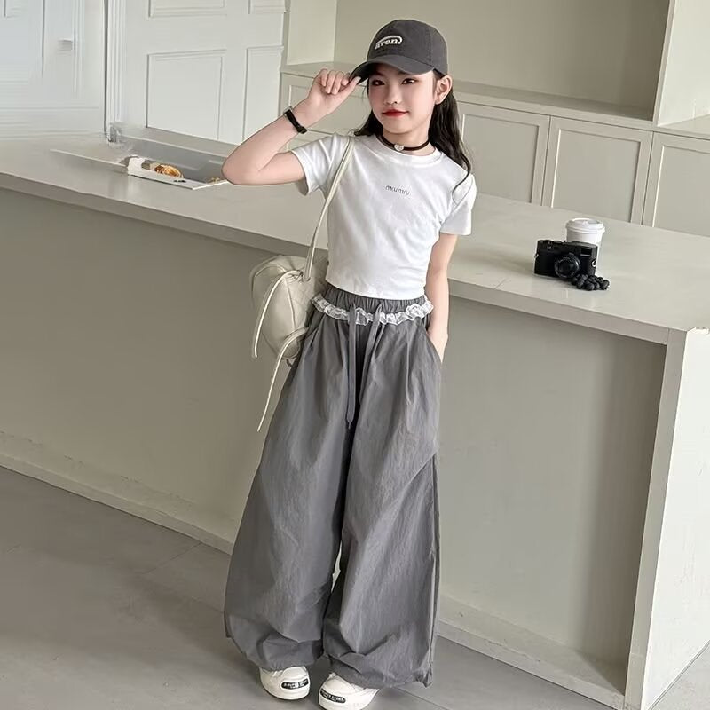 Children's Lace Overalls Summer Cool Casual Thin Children's Pants
