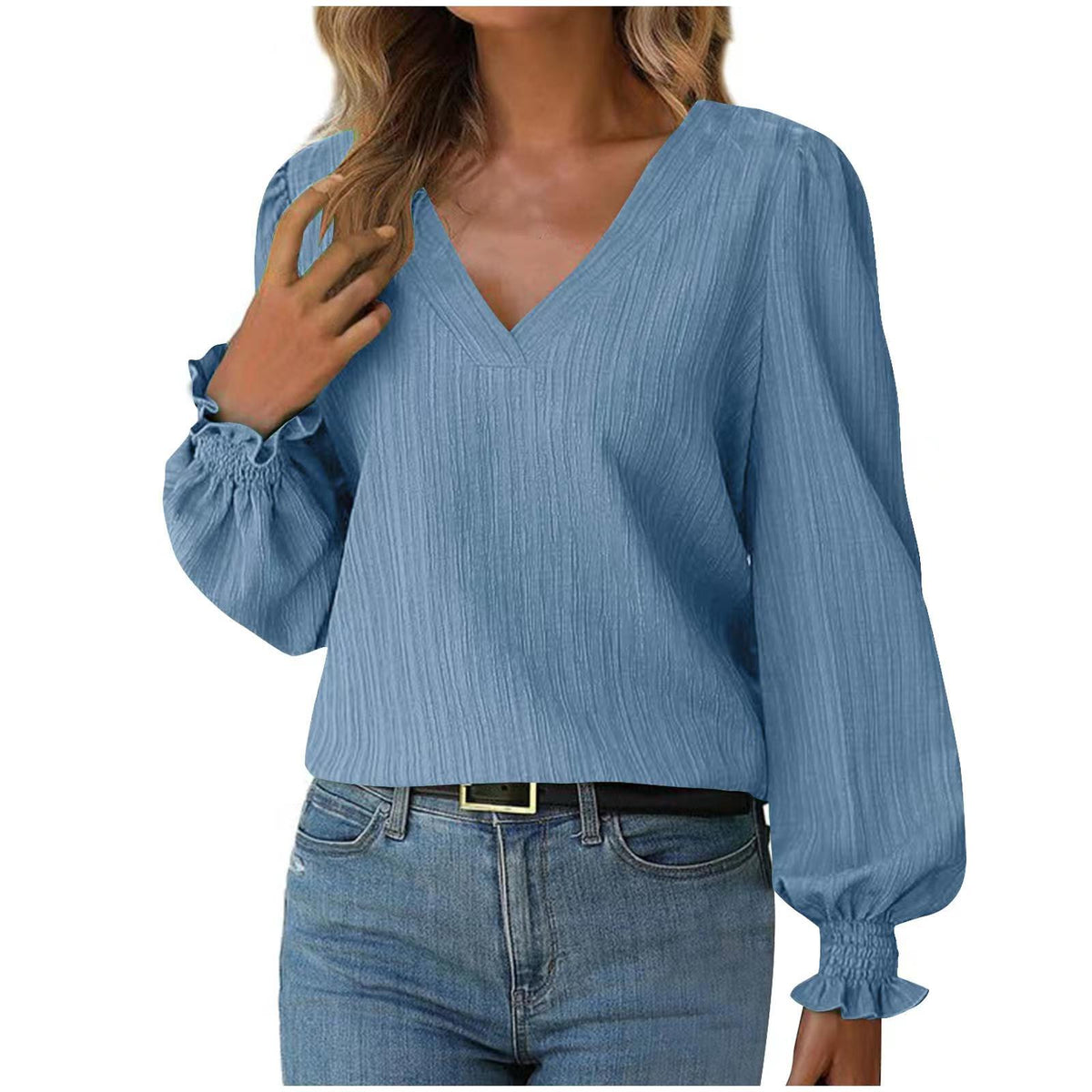 Women's Autumn Minimalist Long Sleeve Solid Color Blouse