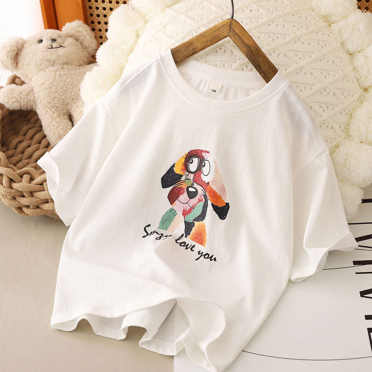 Children's Bear Clothing Summer Short-sleeved Boys Medium Children's T-shirt
