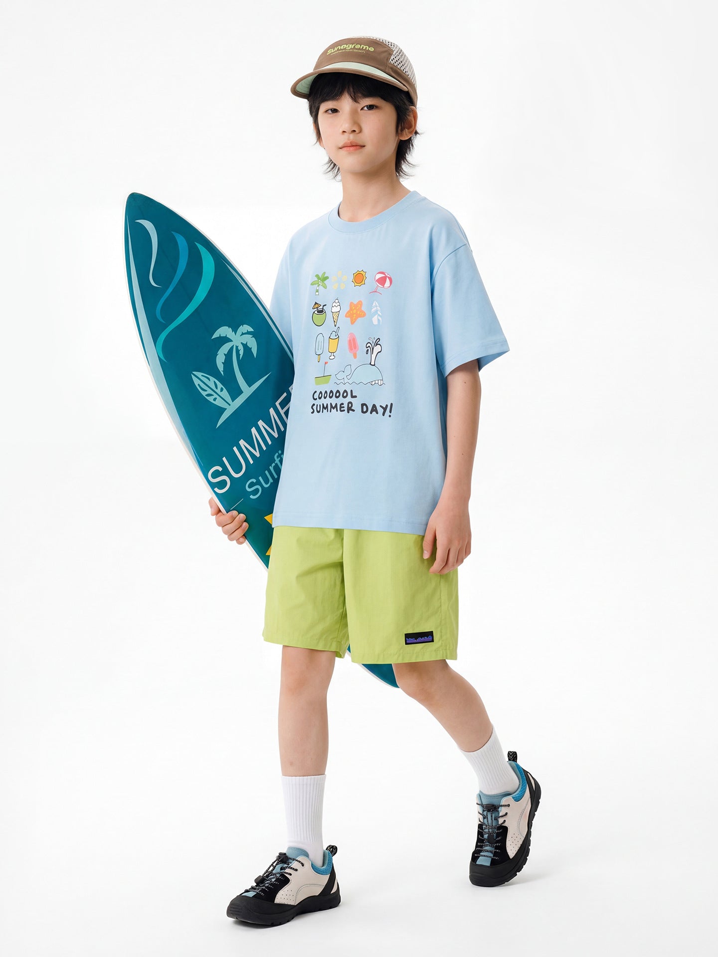 Children's Camping Style Boys Casual Short Sleeve Clothes Children's T-shirt