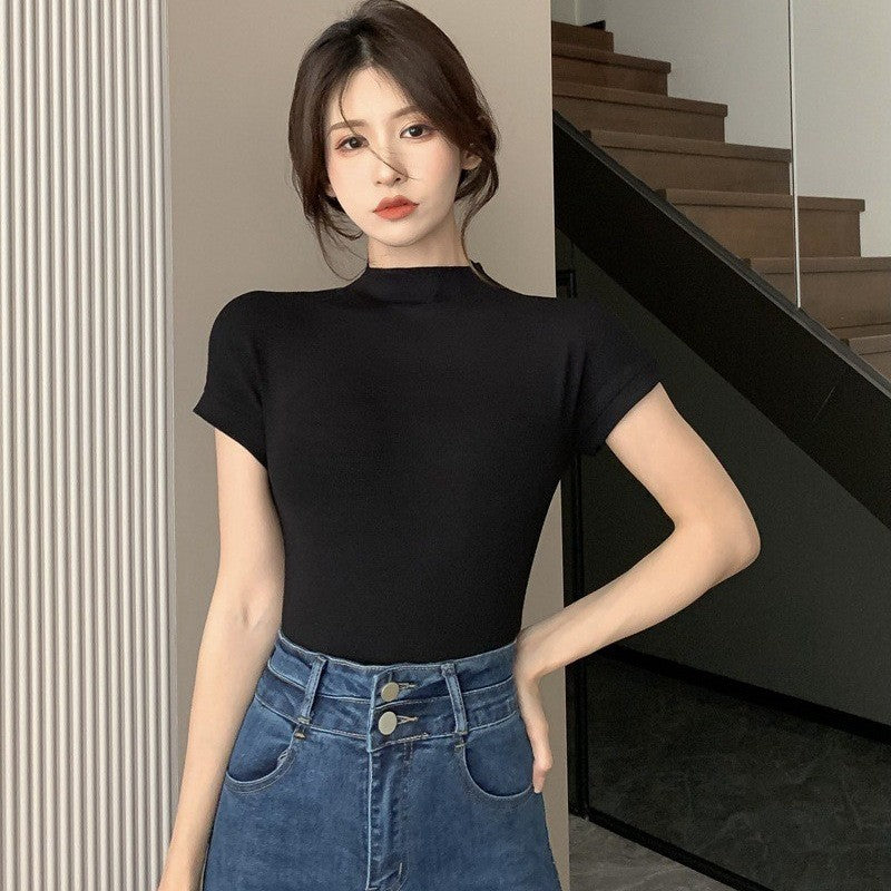 Women's Short-sleeved Summer Slim Fit Slimming Bottoming Shirt Tops