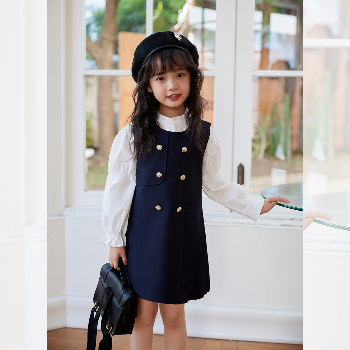 Children's Preppy Style Suit Sleeveless Vest Skirt Children's Dress